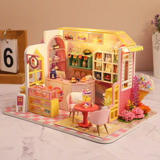 Mô hình thủ công lắp ráp nhà gỗ búp bê diy : tiệm bánh ngọt m037