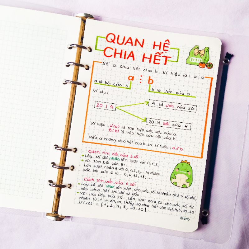 Sổ TAKENOTE toán 6 TẶNG STICKER CUTE VÀ NHÃN VỞ