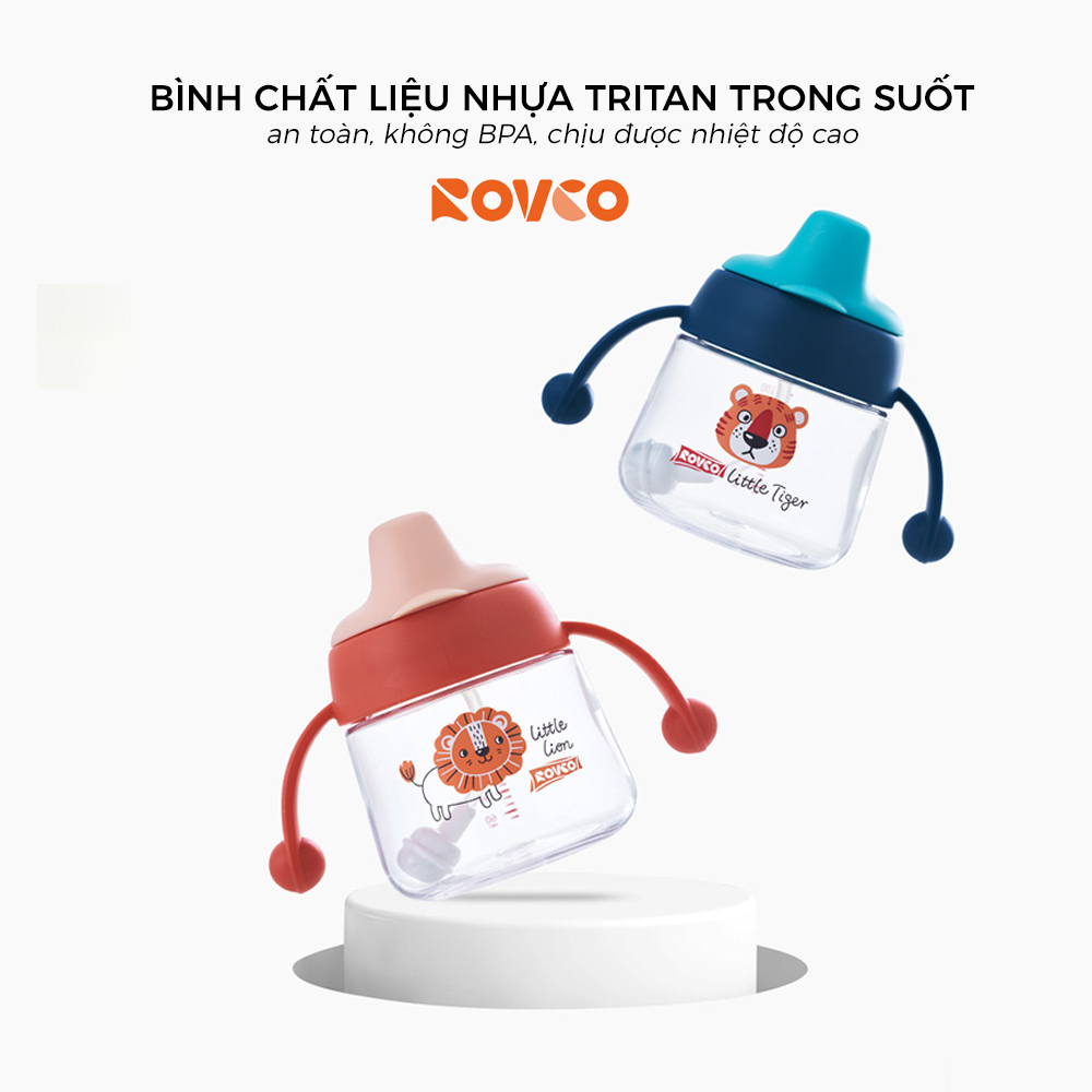 Bình Tập Uống ROVCO RK-B1042 Mỏ Vịt Sippy Cup Chống Sặc 180ml Cho Bé