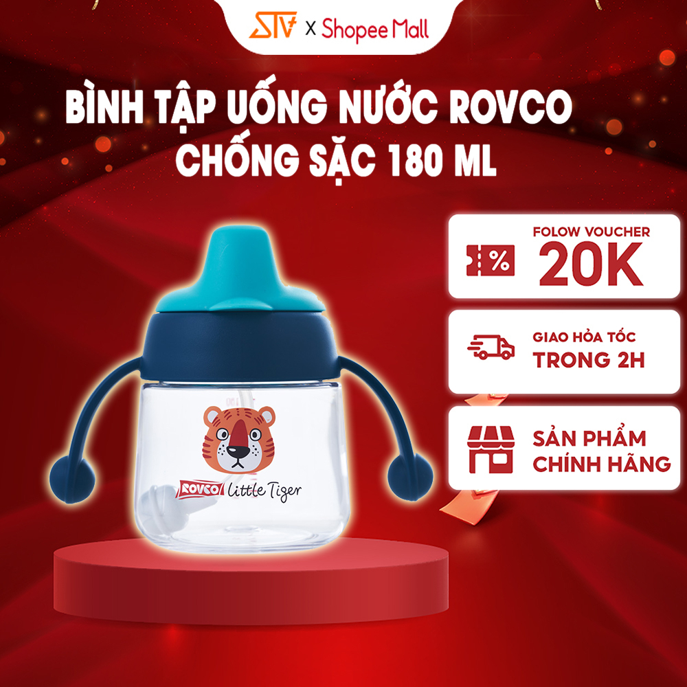 Bình Tập Uống ROVCO RK-B1042 Mỏ Vịt Sippy Cup Chống Sặc 180ml Cho Bé