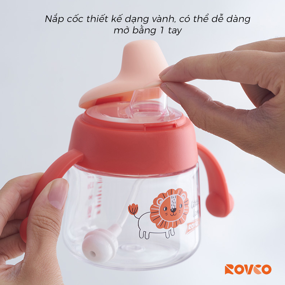 Bình Tập Uống ROVCO RK-B1042 Mỏ Vịt Sippy Cup Chống Sặc 180ml Cho Bé