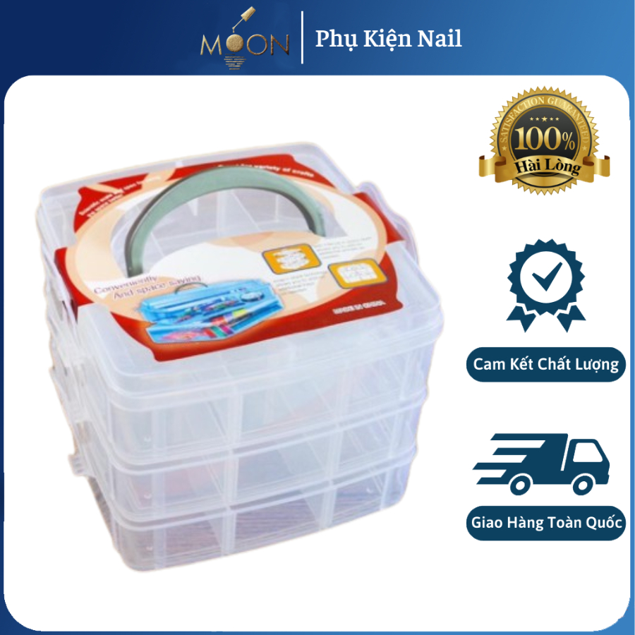 Hộp Nhựa 3 Tầng 18 Ngăn Đựng Vật Dụng Đa Năng ⭐️Moon.Phukiennail