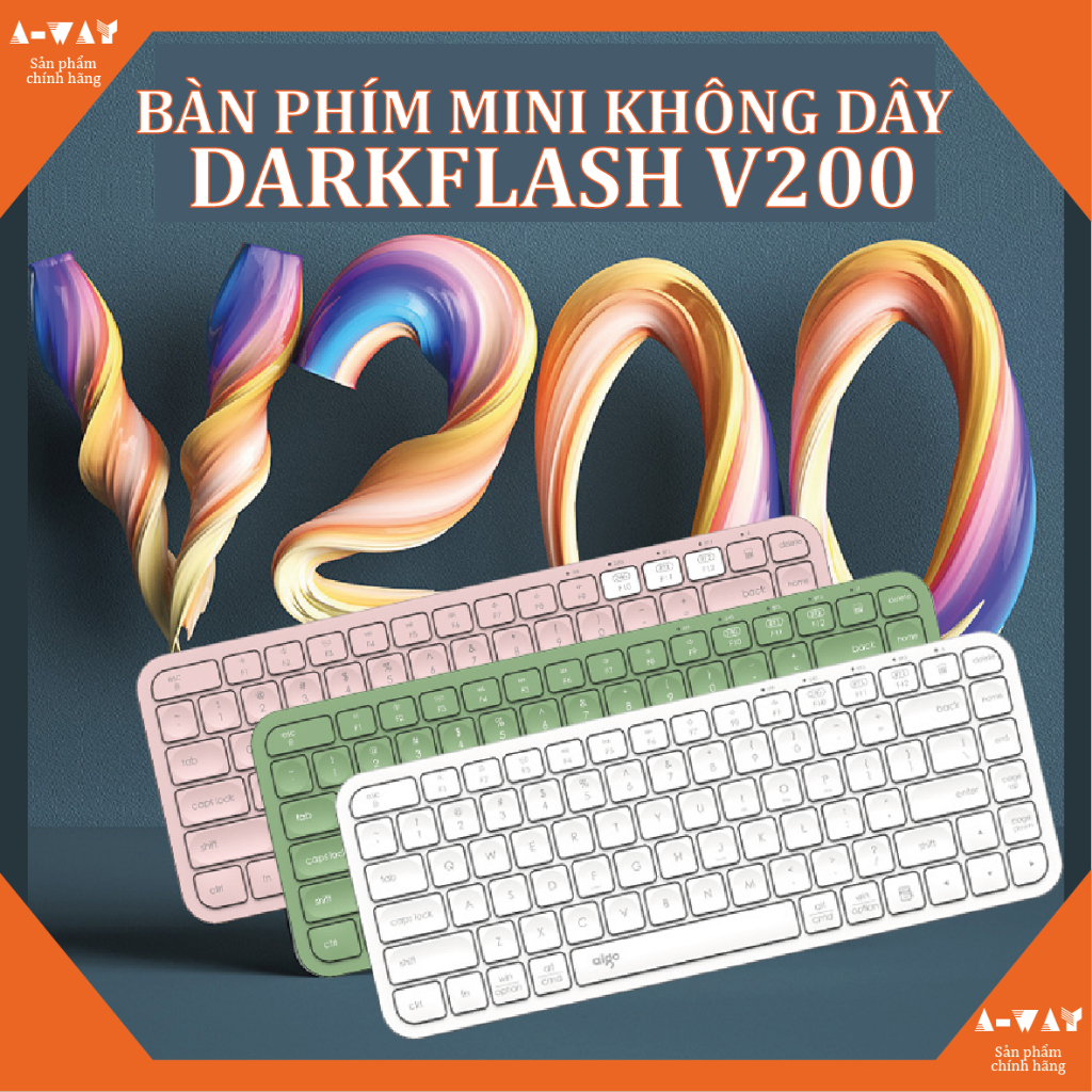 Bàn phím mini bluetooth không dây Darkflash V200 văn phòng chính hãng giá rẻ bảo hành 12 tháng