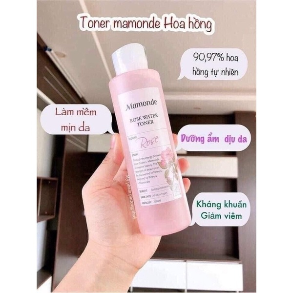 Nước hoa hồng Mamonde Rose Water Toner Cấp ẩm kiềm dầu 250ml | BigBuy360 - bigbuy360.vn