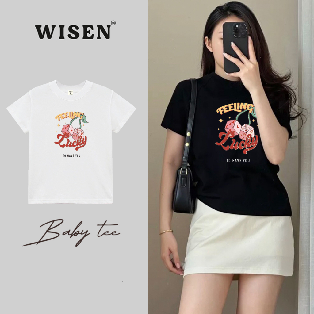 Áo Thun Baby Tee WISEN Phông Unisex Local Brand 100% Cotton Cao Cấp 2 Chiều Mẫu LUCKY