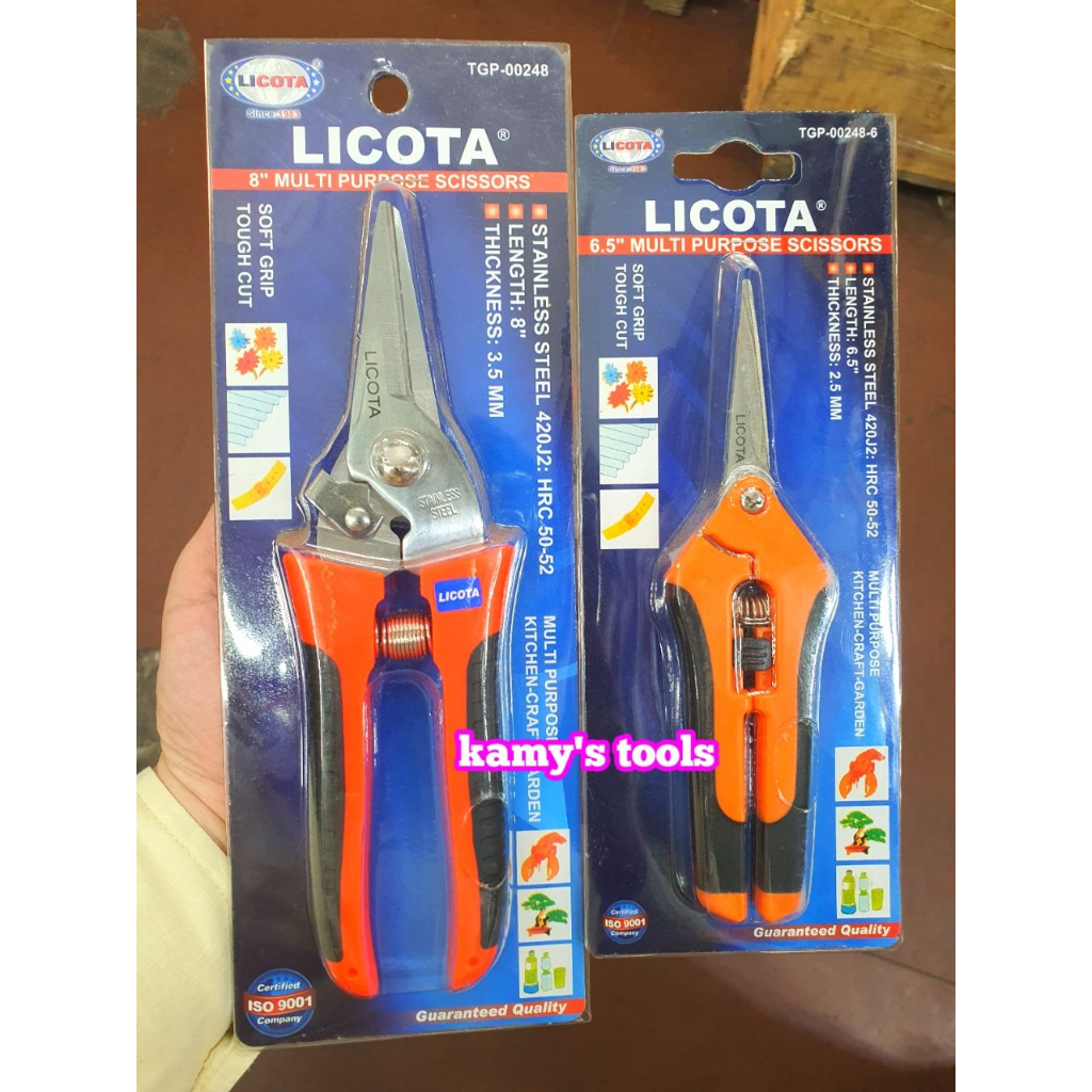 Kéo cắt cành cây Licota mỏ cong 8 inch TGP-00387 ,  mỏ thẳng 8 inch TGP-00248 hoặc 6 inch TGP-00248-6