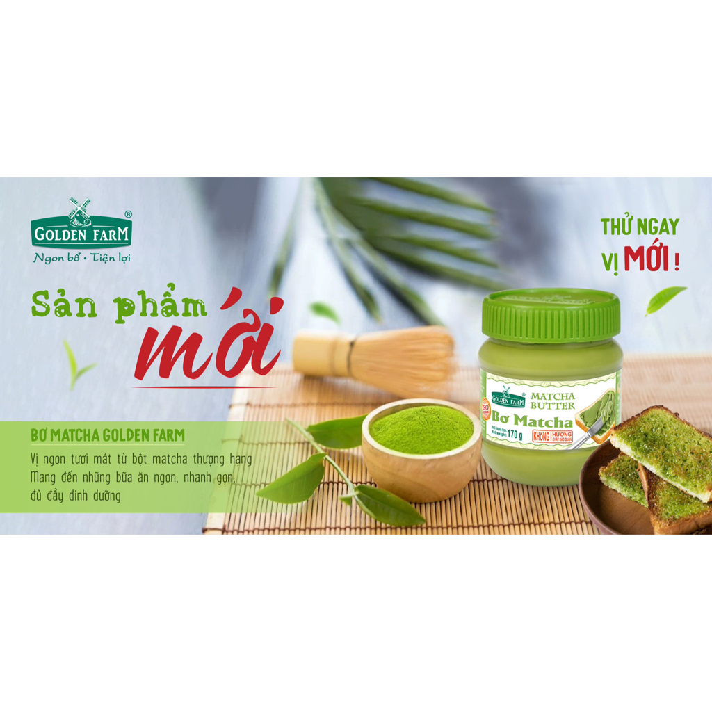 Bơ Matcha Golden Farm Hũ 170g
