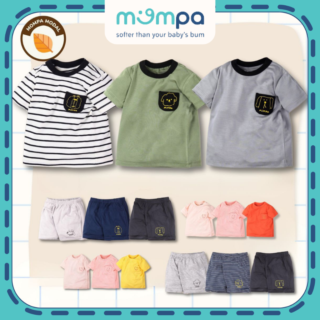 Quần áo trẻ em Mompa Set 3 chiếc 1-5 tuổi vải Modal 233 234