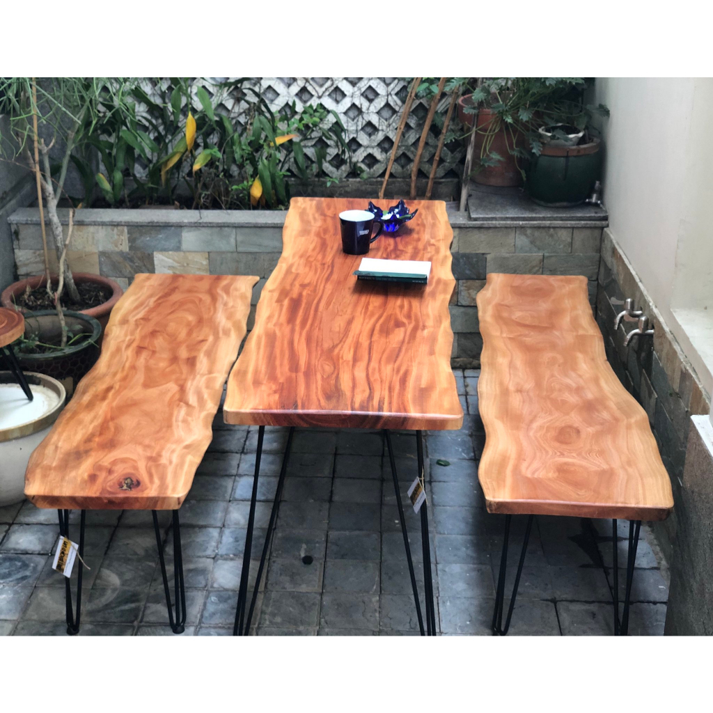 Mặt Bàn - Mặt Ghế Chữ Nhật Gỗ Xà Cừ Màu Gỗ Mộc Nguyên Tấm