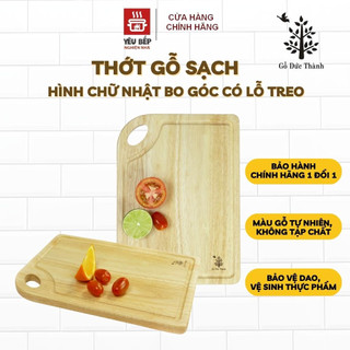 Thớt Gỗ Đức Thành Bo Góc Size Trung 01475, Chất lượng gỗ cao su tự nhiên, bền, đẹp - Lựa chọn an toàn cho gia đình bạn