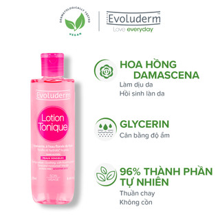 Nước hoa hồng Evoluderm se khít lỗ chân lông, dưỡng ẩm & làm sạch 250ml