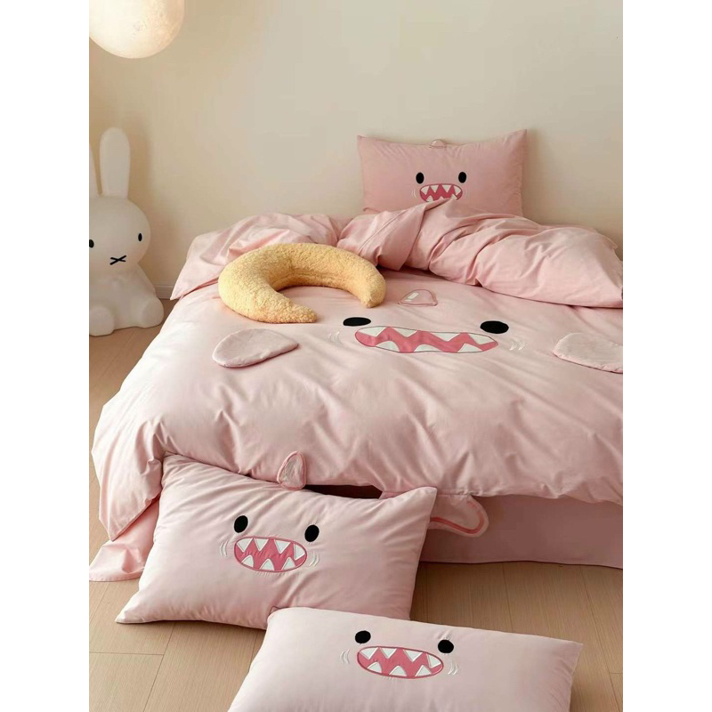 Set ga cotton linen IGUN BEDDING hoạ tiết hoạt hình disney kèm gối decor