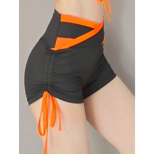 Quần Đùi Rút Dây Phối Màu Tập Thể Thao Nữ Tập Gym Yoga Aerobic Cầu Lông