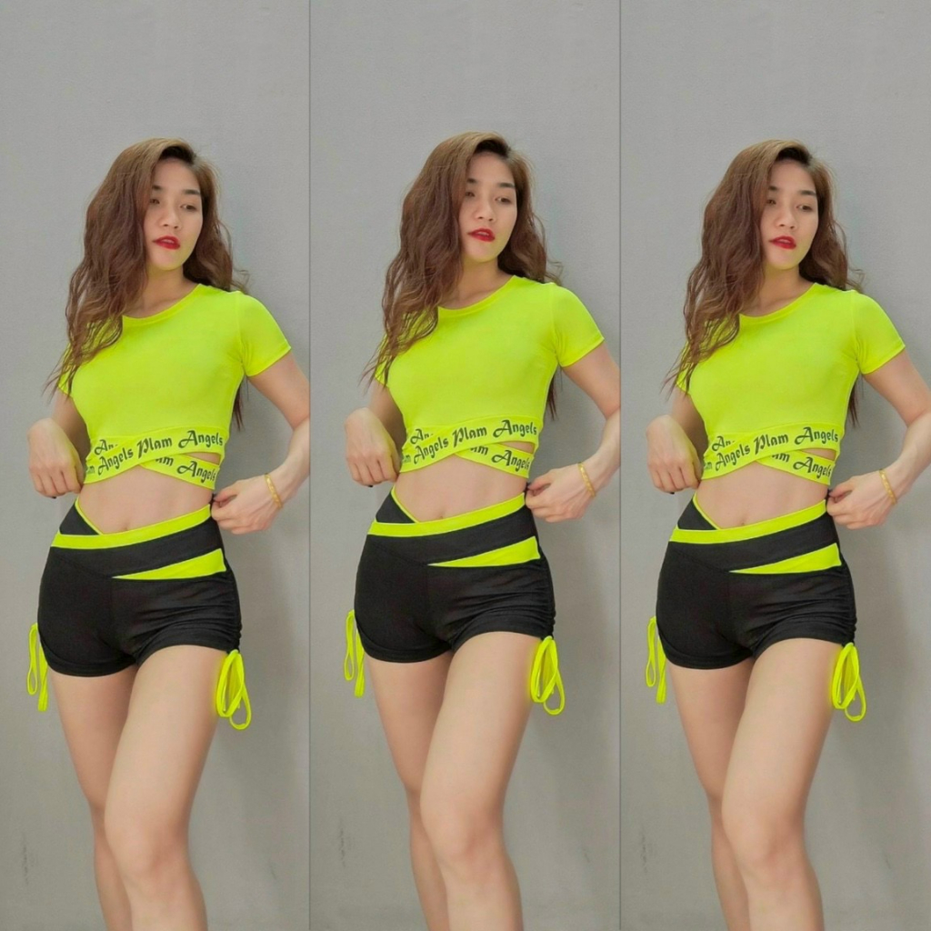 Quần Đùi Rút Dây Phối Màu Tập Thể Thao Nữ Tập Gym Yoga Aerobic Cầu Lông