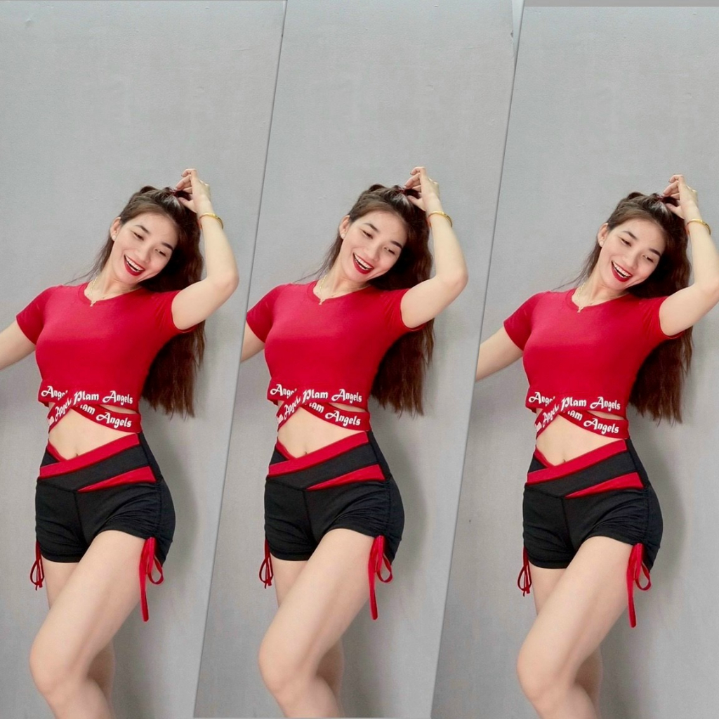 Quần Đùi Rút Dây Phối Màu Tập Thể Thao Nữ Tập Gym Yoga Aerobic Cầu Lông