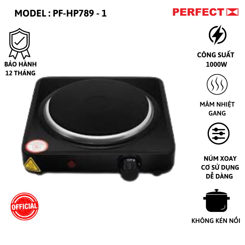 Bếp điện đơn Perfect PF-HP789-1 - Hàng phân phối chính hãng