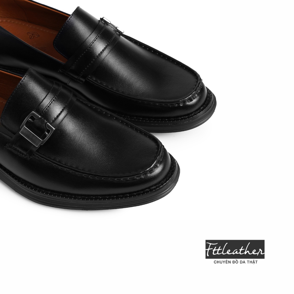 Giày lười da nam đế siêu nhẹ Single Monk strap Loafer phối một đai khóa FTT Leather