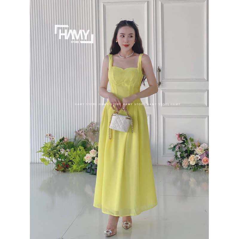 Đầm Dây Bản To Xiết Eo