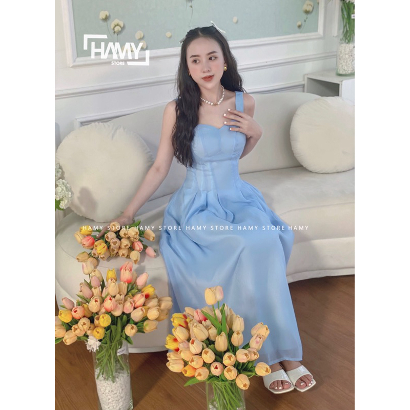 Đầm Dây Bản To Xiết Eo