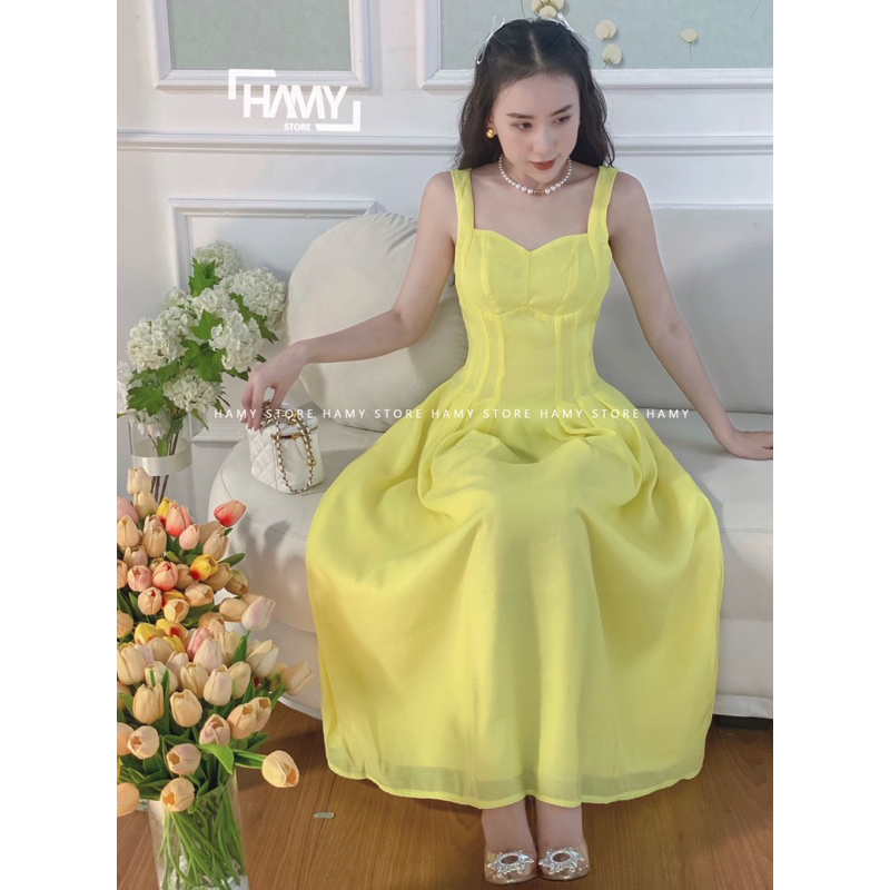 Đầm Dây Bản To Xiết Eo