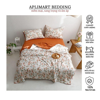 Bộ chăn ga gối cotton đũi kẻ chất vải mềm mịn - mẫu kẻ hot tren