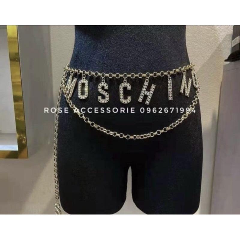 thắt lưng đai váy phụ kiện giá re moschino vàng sang cao cấp sale lỗ