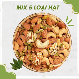 Hạt dinh dưỡng mix 5 loại hũ 500g, Mix hạt sấy nguyên vị Macca, Hạnh nhân, Hạt điều, Óc vàng, Hạt bí
