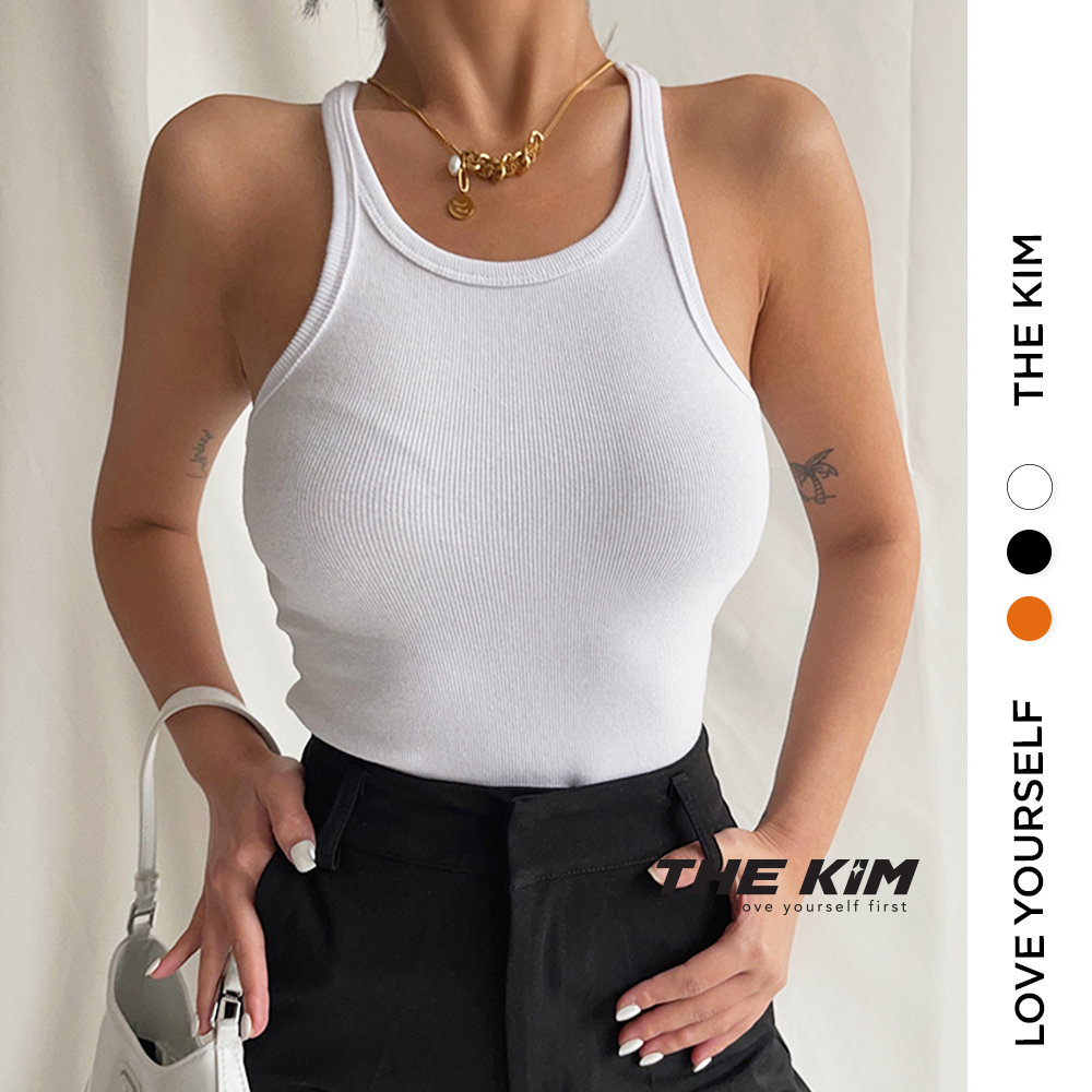 Áo ba lỗ trơn croptop thun tăm The Kim, áo croptop 3 lỗ sát nách cho nữ A137