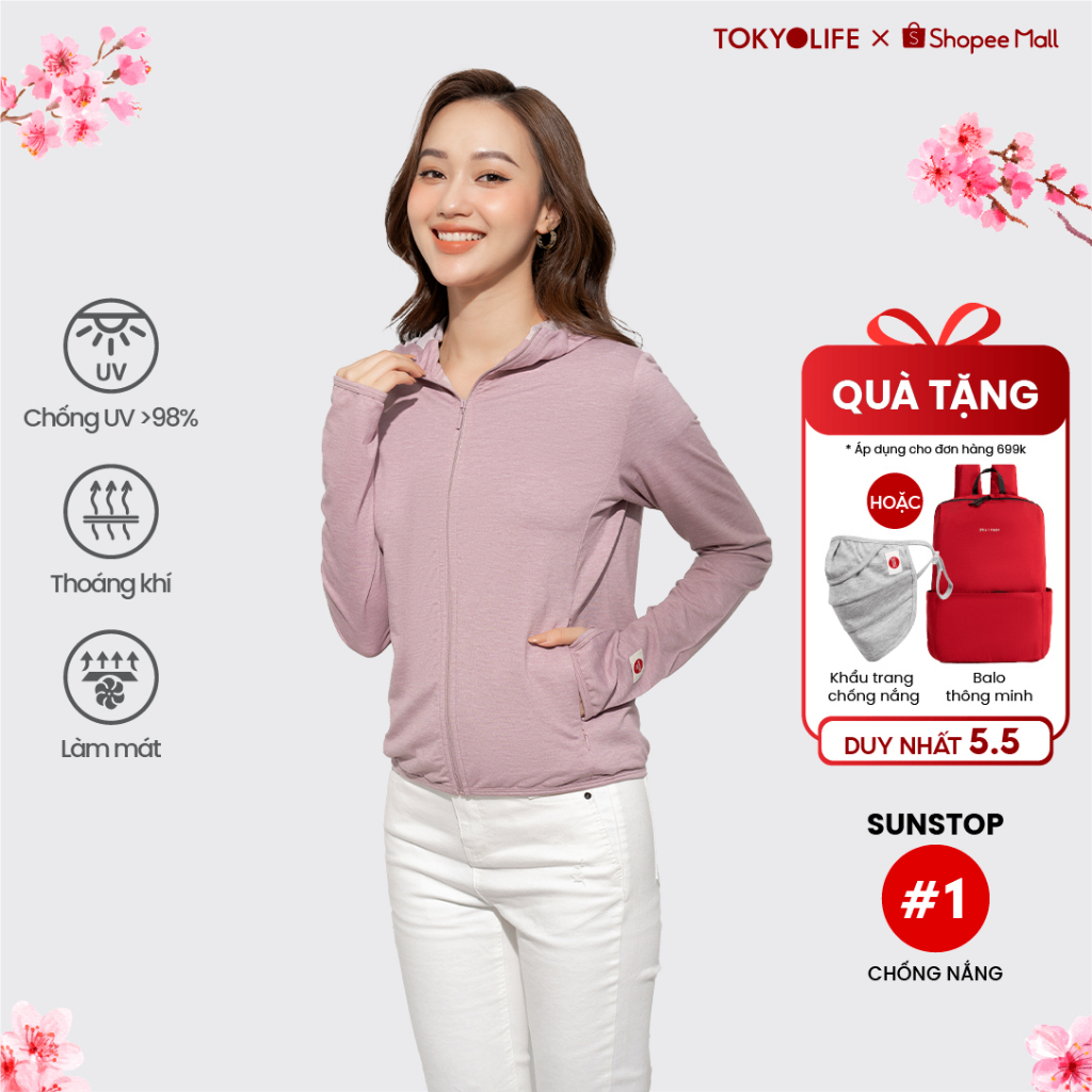 Áo chống nắng Nữ chống tia UV SunStop X mũ liền thời trang TOKYOLIFE F9UVJ085K | BigBuy360 - bigbuy360.vn