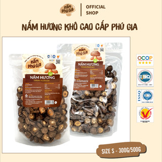 Nấm Hương Khô Cao Cấp Phú Gia Size S - Gói 300g/500g