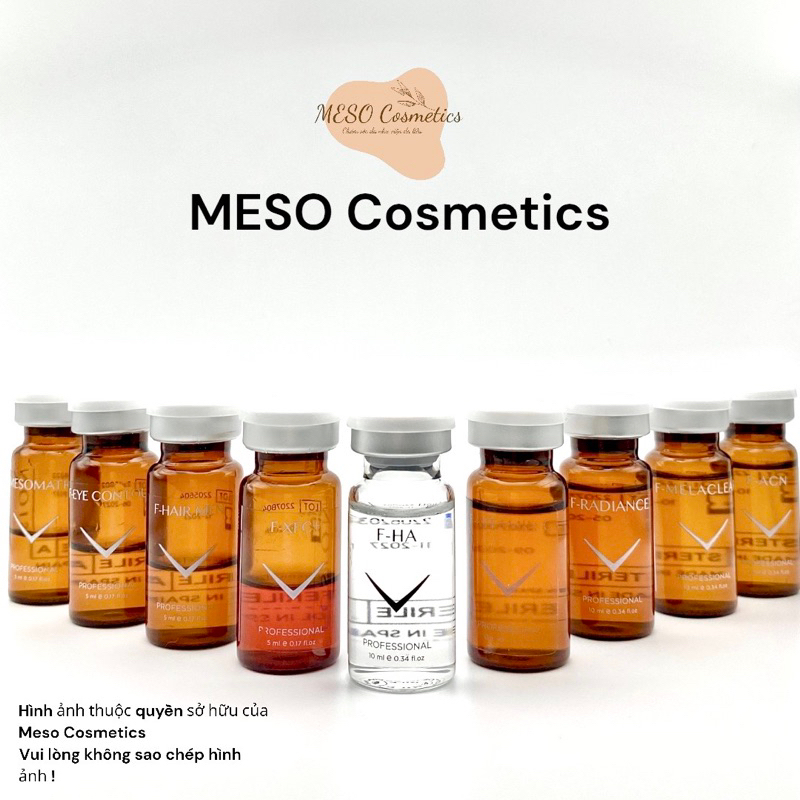 F- ACN , F-HA , F-Melaclear , F-Mesomatrix , F-XFC+ , F-eye contour , F-Vitamin C , F-radiance , F- Hair Men
