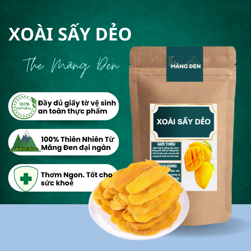 Xoài Sấy Dẻo Không Đường The Măng Đen 250g Đặc Sản Măng Đen Kon Tum
