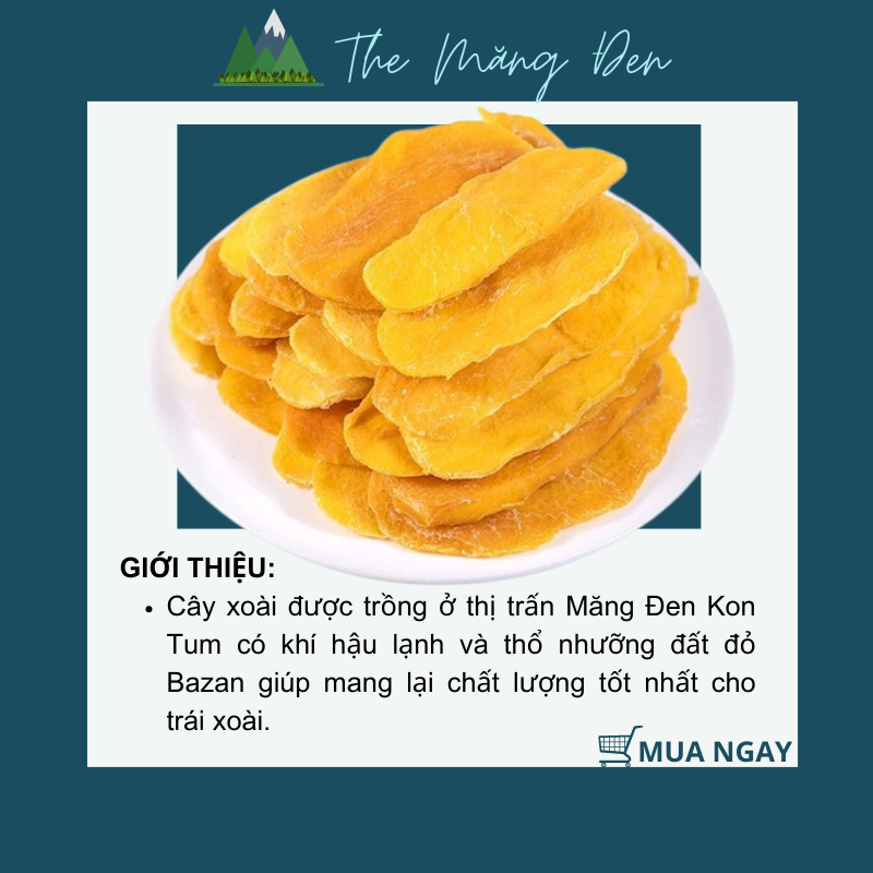 Xoài Sấy Dẻo Không Đường The Măng Đen 250g Đặc Sản Măng Đen Kon Tum