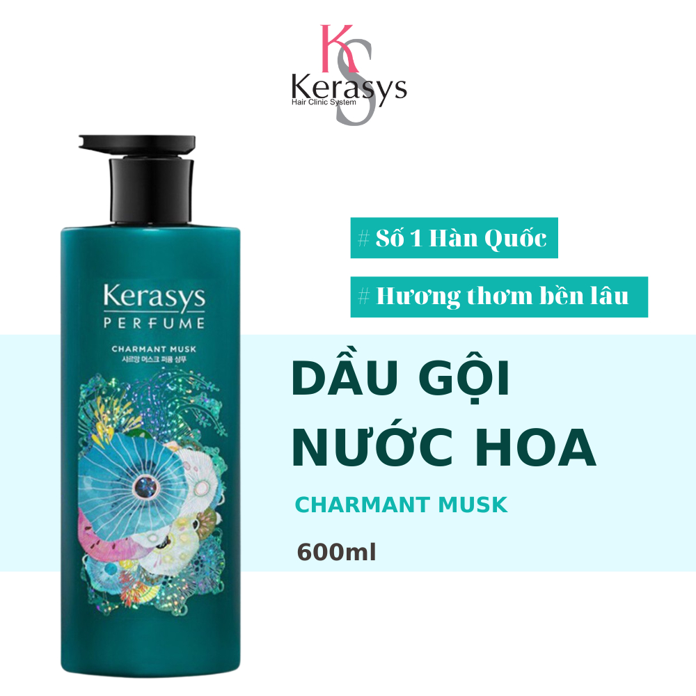 Dầu gội nước hoa Violet tím và hoa diên vỹ Kerasys Elegance Amber bổ sung dưỡng chất, phục hồi hư tổn Hàn Quốc 600ml