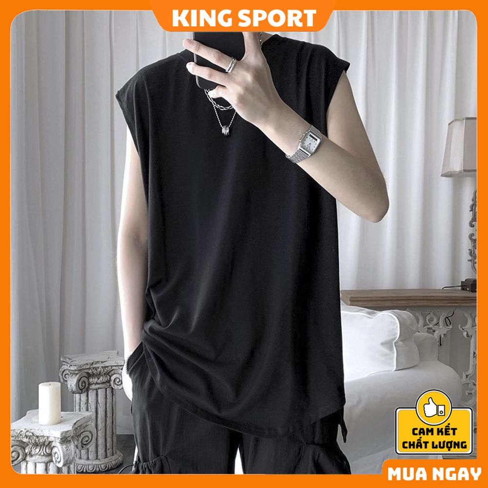 Áo tank top nữ nam ba lỗ sát nách form rộng big size unisex vải thun lạnh cotton mềm mịn thoáng mát cao cấp KING SPORT