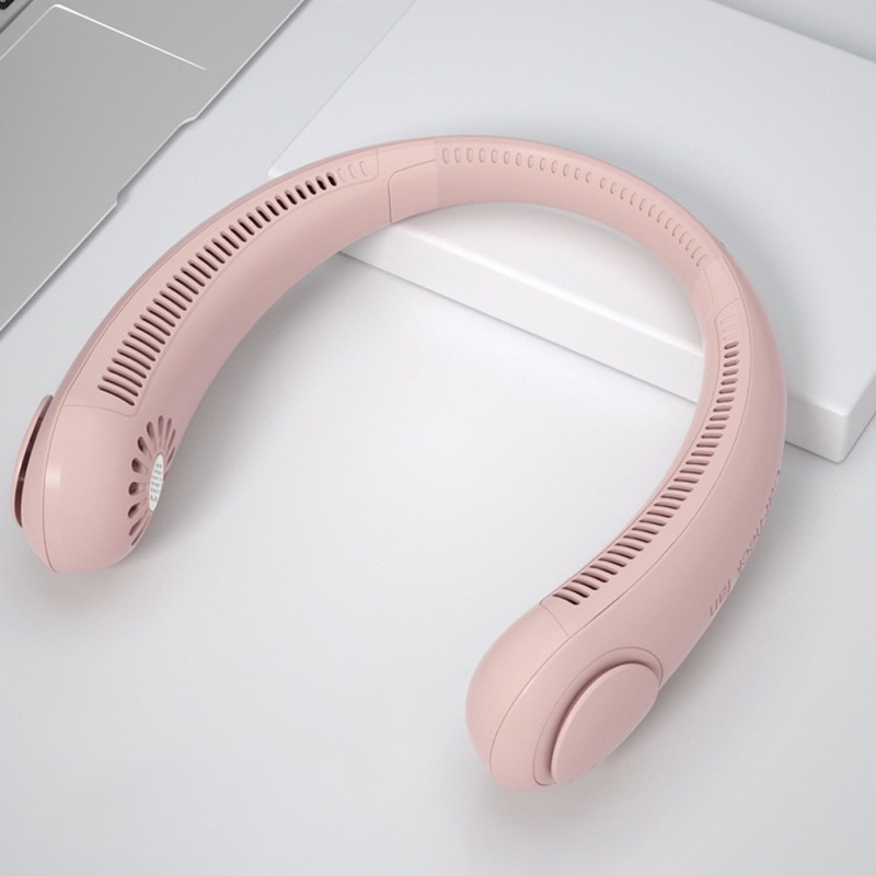 Quạt mini, quạt đeo cổ mini tích điện không cánh sạch pin dung lượng pin 4000mah 3 cấp độ gió êm ái