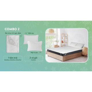 Bộ ga Combo 2: Tấm trải + 2 vỏ gối làm mát đủ kích cỡ