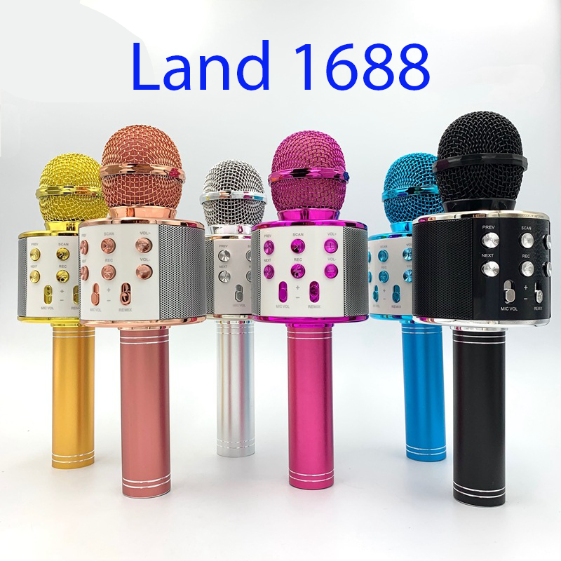 Míc kèm loa hát karaok W858 kết nối nhanh chóng,âm thanh sống động-land1688