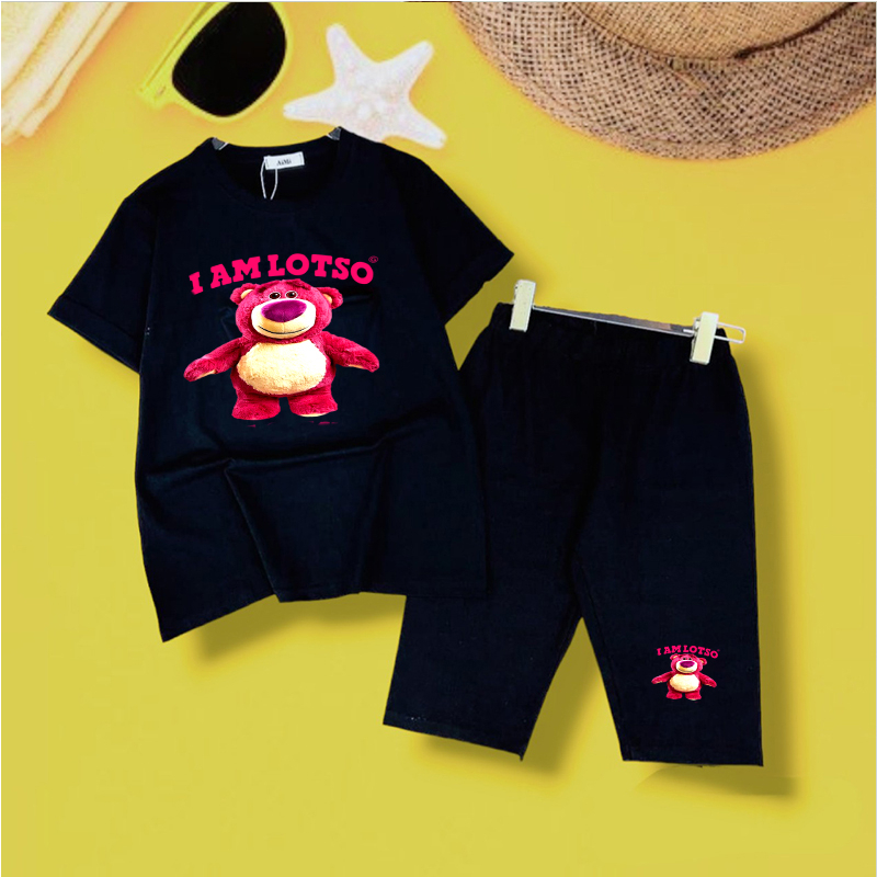 Bộ legging gấu LOTSO GẤU DÂU cotton cao cấp cho bé size đại 25-55kg COTTON ĐẸP MÁT CAO CẤP BÉ GÁI 10 TUỔI-15 TUỔI