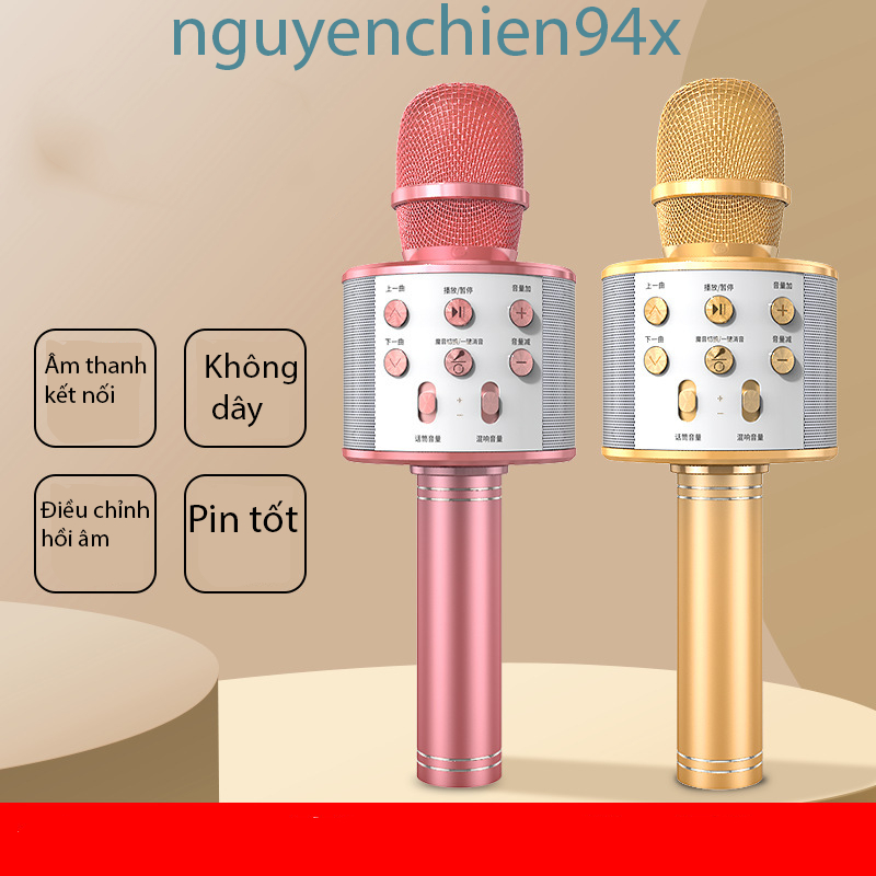Míc kèm loa hát karaok W858 kết nối nhanh chóng,âm thanh sống động "-nguyenchien94x