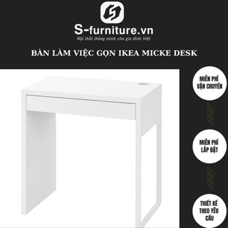 Bàn làm việc gọn ikea ikea micke desk 73x55x75 cm full mdf lõi xanh chống ẩm freeship lắp đặt hn
