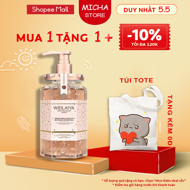 SỮA TẮM TRẮNG DA WEILAIYA TINH CHẤT HOA HỒNG SỮA TẮM NƯỚC HOA 450ml