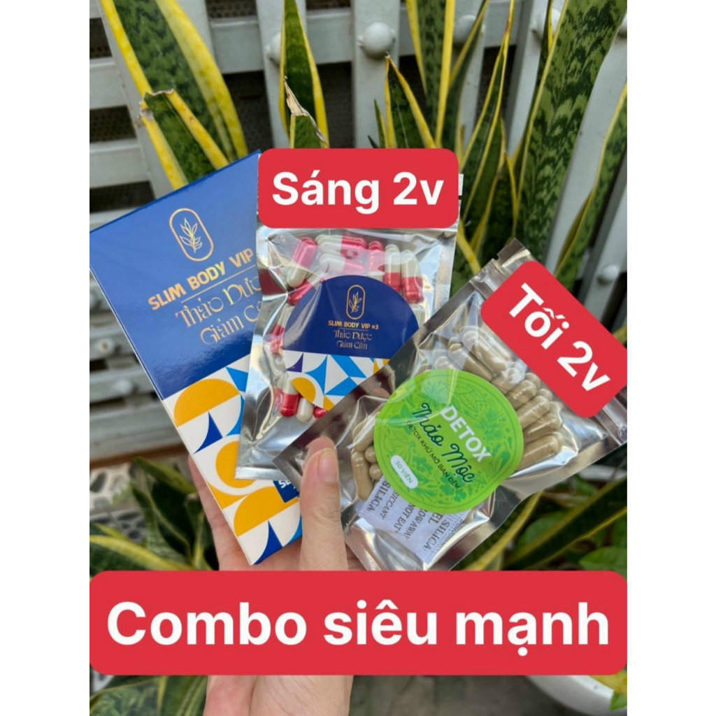 Thảo Dược giảm cân Slim Body Vip X3 + tặng kèm Detox khử mỡ ban đêm (Hàng chính hãng) - liệu trình: 