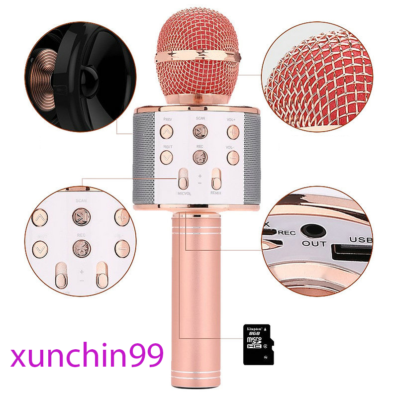Mic Karaoke Ws-858, Micro Bluetooth Không Dây Kèm Loa, Vừa Nghe Nhạc Vừa Hát Karaoke-xunchin99