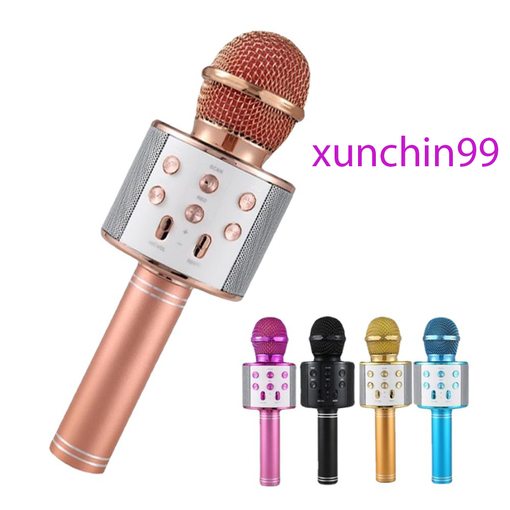 Mic Karaoke Ws-858, Micro Bluetooth Không Dây Kèm Loa, Vừa Nghe Nhạc Vừa Hát Karaoke-xunchin99
