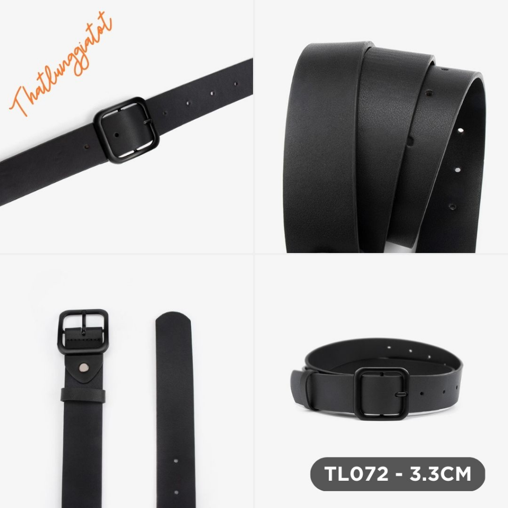 Thắt lưng nam bản nhỏ Ulzzang phong cách Hàn Quốc mặt đen TL072 (hỗ trợ bấm lỗ, cắt ngắn dây nịt) - Thắt Lưng Giá Tốt