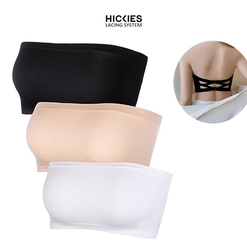 Áo ống quây ngực cho nữ có sẵn bra, không viền, không dây khuy cài phía sau mỏng, mát - hickies lacing system