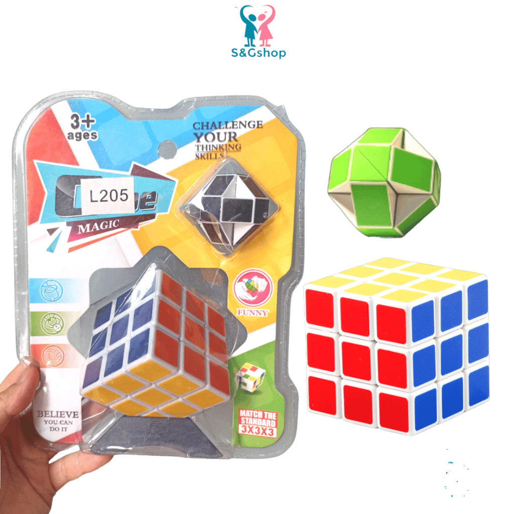 Đồ chơi rubik 3x3, tặng rubik snake mini giúp bé phát triển tư duy, sáng tạo