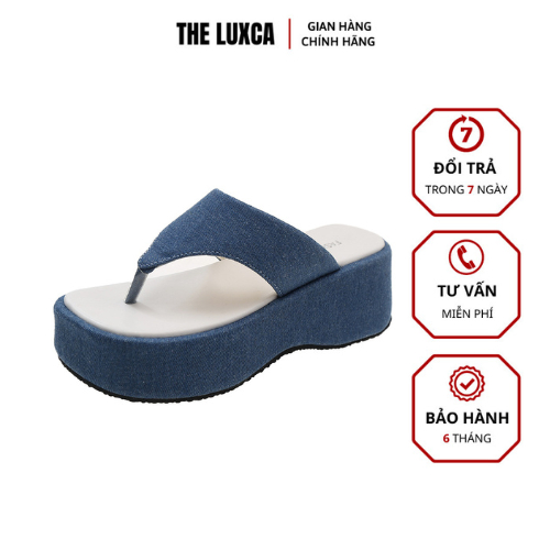 Dép Xuồng bản quai vải siêu hot cao 5cm phong cách hiện đại chất liệu cao cấp quai kẹp đế cao Mã BM009