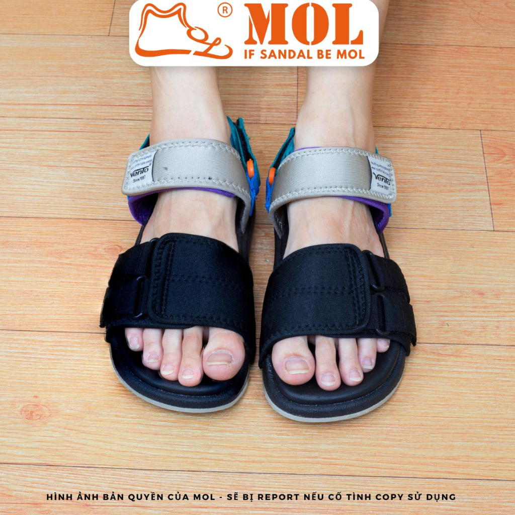 Giày sandal nữ Vento quai ngang NV10112B màu đen